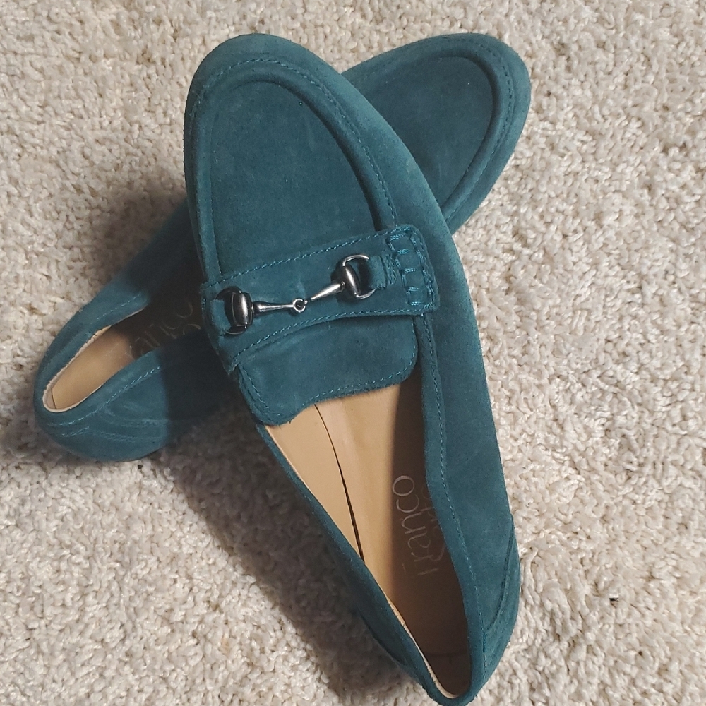 Teal Suede Loafers